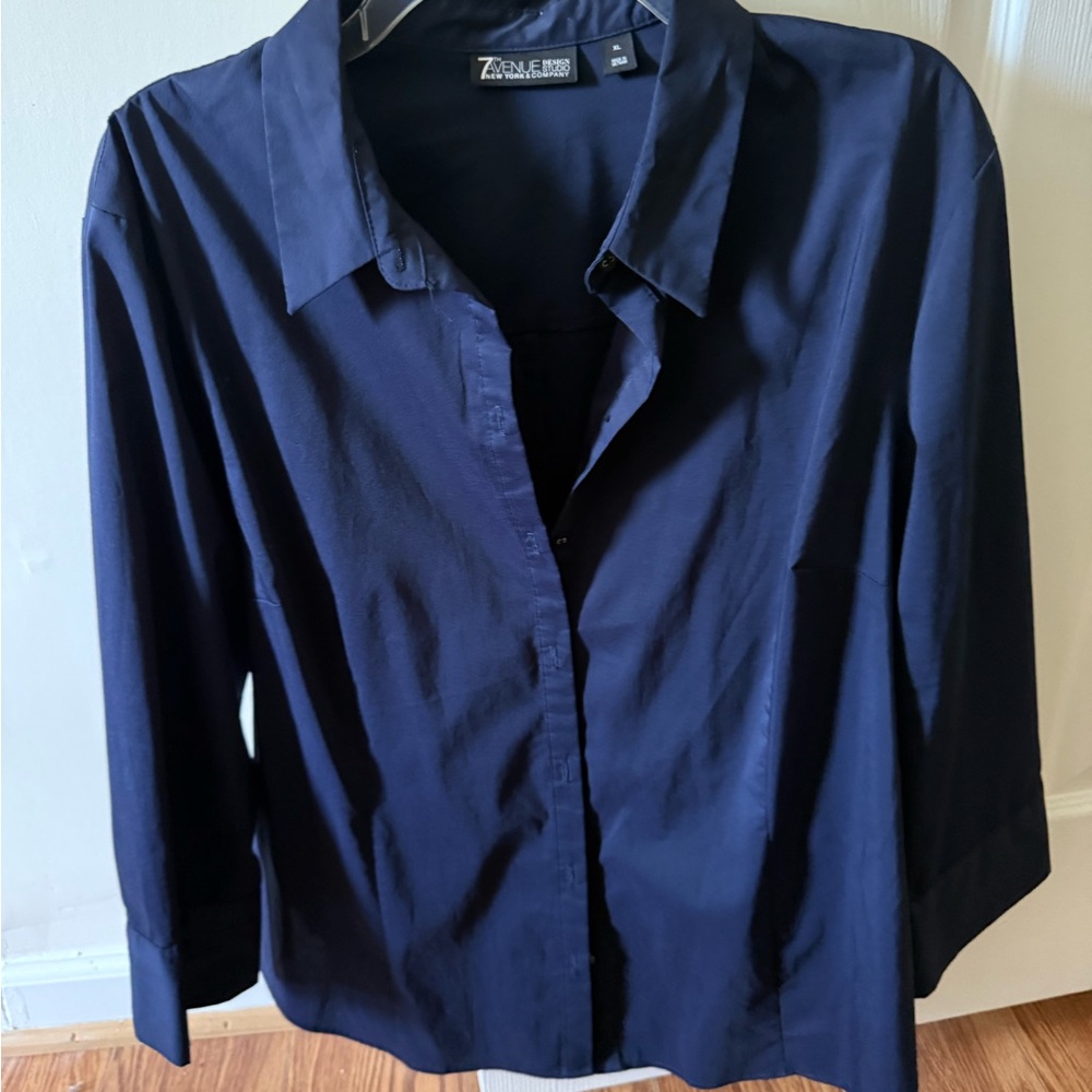 New York & Company Navy Button Down Shirt